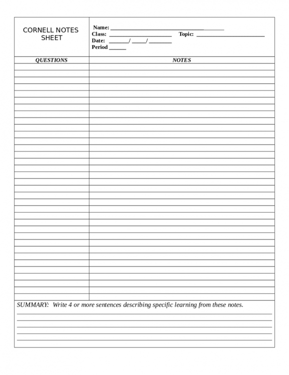 Cornell Notes